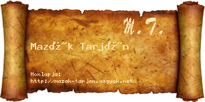 Mazák Tarján névjegykártya